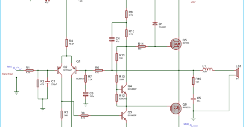 50 Watt Power Amplifier using MOSFETs