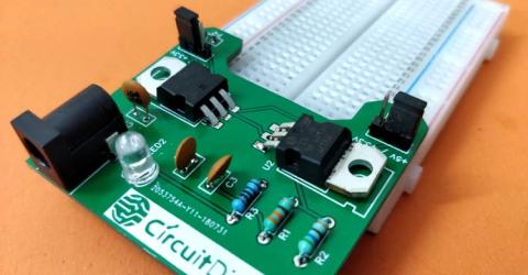 DIY Breadboard Power Supply Circuit on PCB