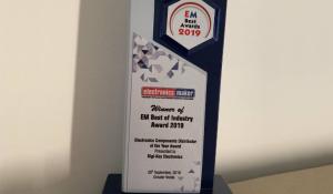 Digi-Key Awarded Electronics Components Distributor of the Year 2019 Award by Electronics Maker